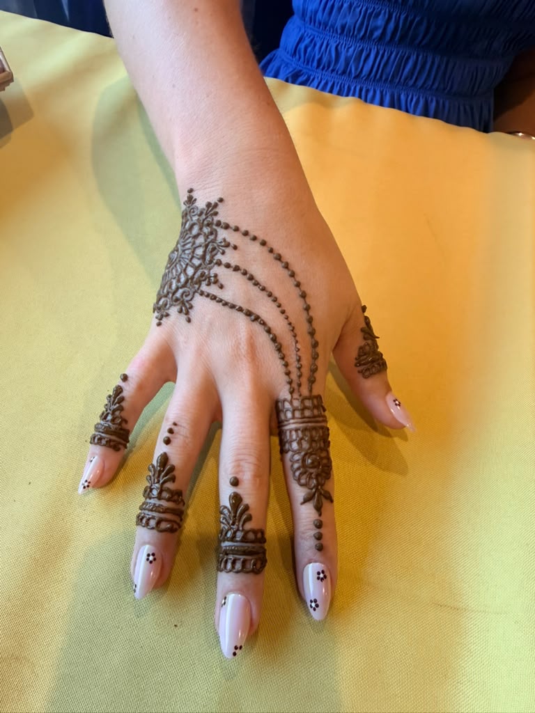 Matching henna designs on both hands